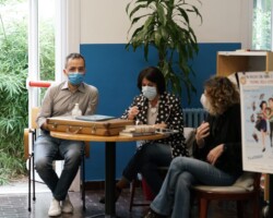 Prof. Innocenzo Falgarini, Dirigente Scolastico Dott.ssa Tiziana Trois e madrina del Festival Sonia Corvaglia